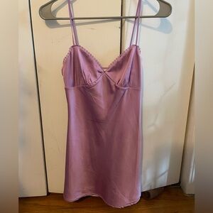 Aritzia Sunday Best purple satin mini dress
